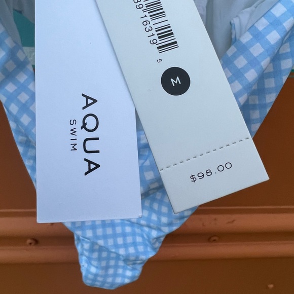 *NWT* Bloomingdale’s Gingham Cut-Out One Piece Swim - Picture 6 of 6